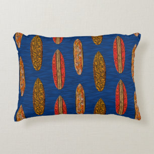 Big Wave Hawaiian Surfboards Decorative Cushion