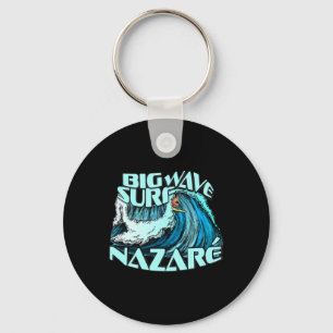 Big Wave Surfer 100 Foot Wave Surf Nazare Portugal Key Ring
