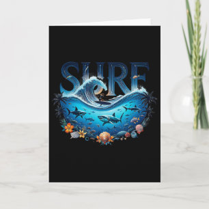 Big Wave Surfing Beach Lover Surfer Graphic Surfbo Card