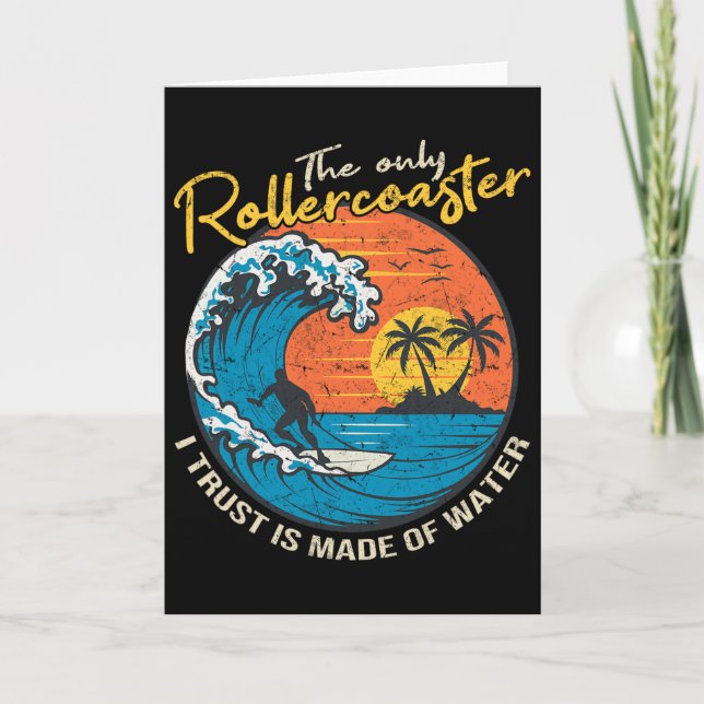 Big Wave Surfing Graphic Ocean Design For Surfer M Card (Front)