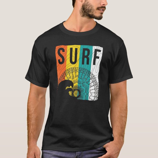 Big Wave Surfing Surfer Flag T-Shirt (Front)