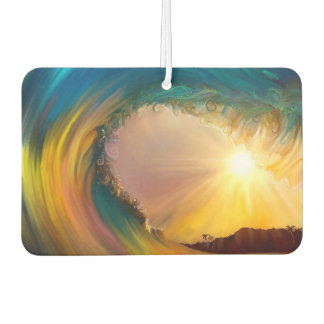 Big wave topical sunset your photo side 2 car air freshener