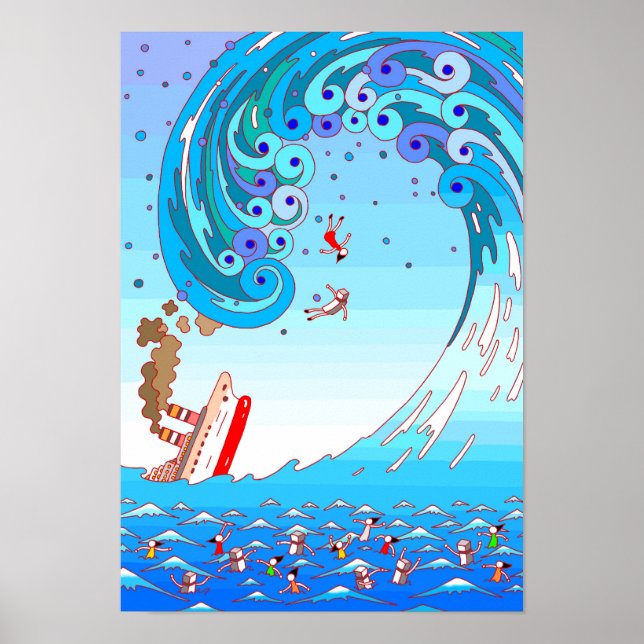 Big waves and shipwrecks. poster (Front)