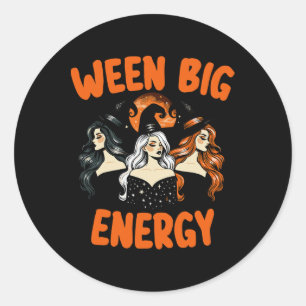 Big Ween Energy Halloween Vintage Witches For Men  Classic Round Sticker