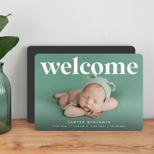 Big Welcome Photo Birth Announcement