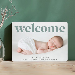 Big Welcome   Photo Birth Announcement