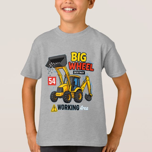 Big Wheel Construction Truck Graphic design  T-Shirt (Front)