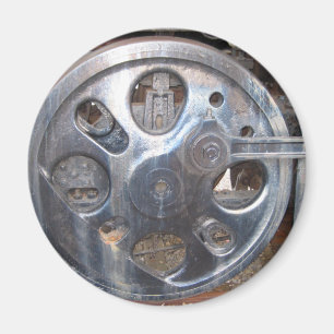 Big Wheels Keep on Turnin' Train Railroad Engine Magnet