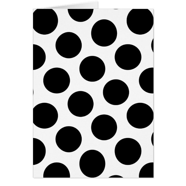 Big White and Black Polka Dots Greeting Card (Front)