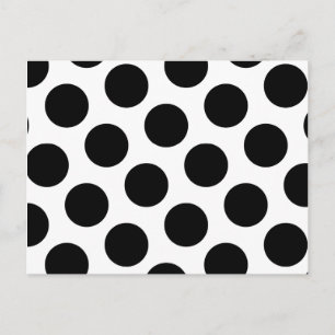 Big White and Black Polka Dots Postcard
