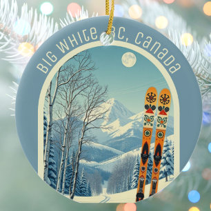 Big White British Columbia Canada ski souvenir  Ceramic Tree Decoration