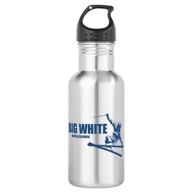 Big White British Columbia Skier 532 Ml Water Bottle (Front)