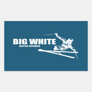 Big White British Columbia Skier Rectangular Sticker