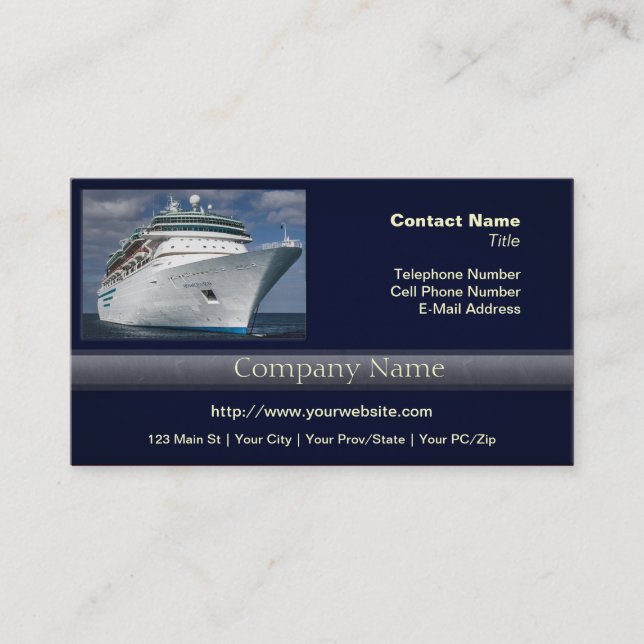 Big White Cruise Ship Business Card (Front)