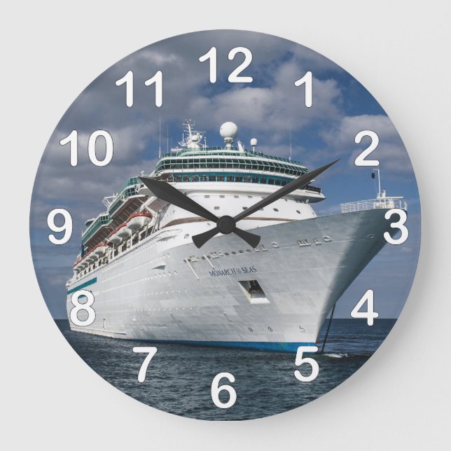 Big White Cruise Ship Large Clock (Front)