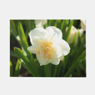 Big white daffodils on a spring day   doormat