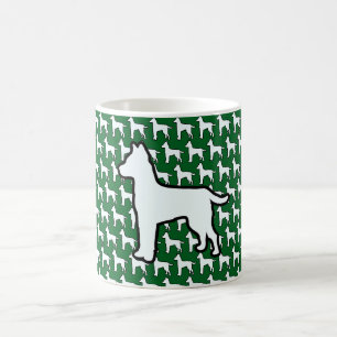 Big White Dog Green Coffee Mug