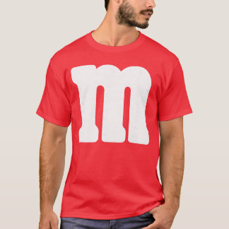 Big White Letter m Halloween Christmas Thanksgivin T-Shirt