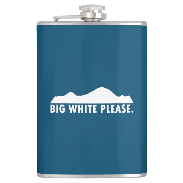 Big White Please Hip Flask (Front)