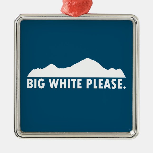 Big White Please Metal Tree Decoration (Front)