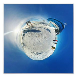 Big White Ski Hill Snow Globe Tiny Planet Photo Print