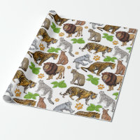 Big Wild Cats collage pattern design