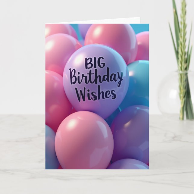 Big Wishes Pastel Sphere Card (Front)