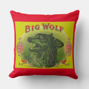 Big Wolf cigar label print Cushion