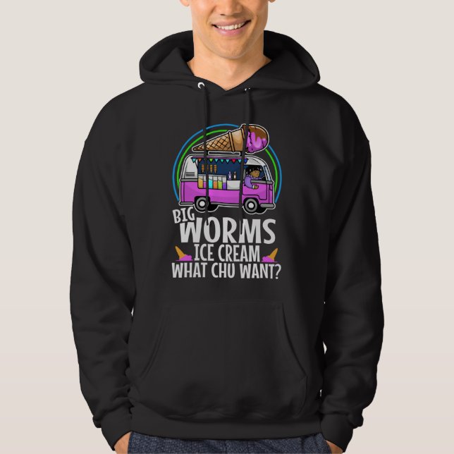 Big worms ice cream truck  3 hoodie (Front)