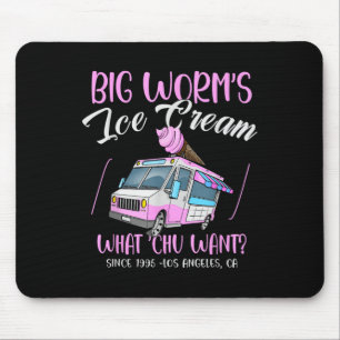 Big Worms Ice Cream What Chu Want_ Hello Summer Se Mouse Pad