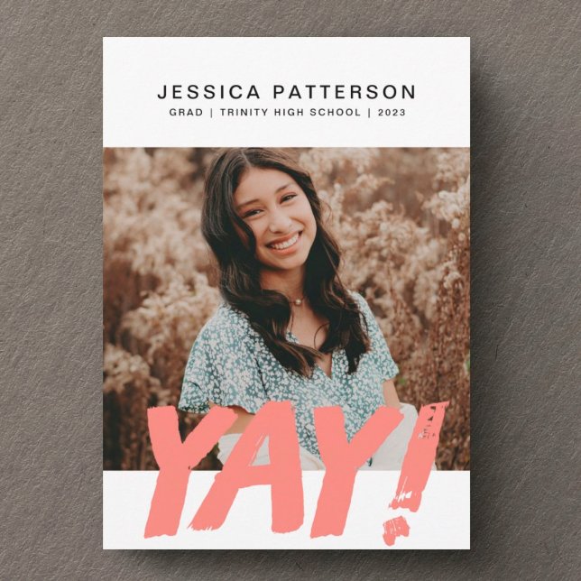 Big YAY Graduate Editable Graduation Announcement (Creator Uploaded)
