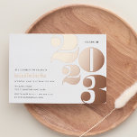 Big Year | 2023 Graduation Party<br><div class="desc">Modern graduation party invitation features "2023" in oversized rose gold foil lettering,  with your party details aligned at the left in grey. Invitations reverse to white confetti dots on matching blush pink.</div>