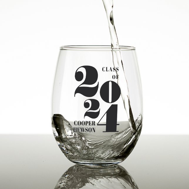 Big Year | Class of 2025 Personalised Graduation Stemless Wine Glass (Creator Uploaded)