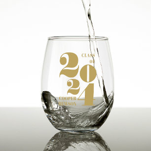 Big Year   Class of 2025 Personalised Graduation Stemless Wine Glass