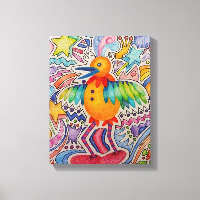 Big Yellow Bird Canvas Print (Front)