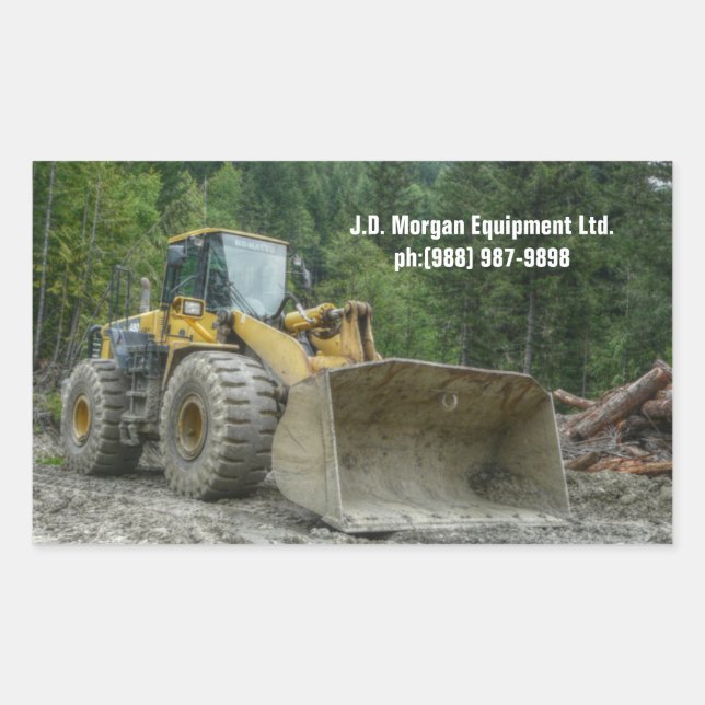 Big Yellow Bulldozer Tractor Heavy Equipment Rectangular Sticker (Front)