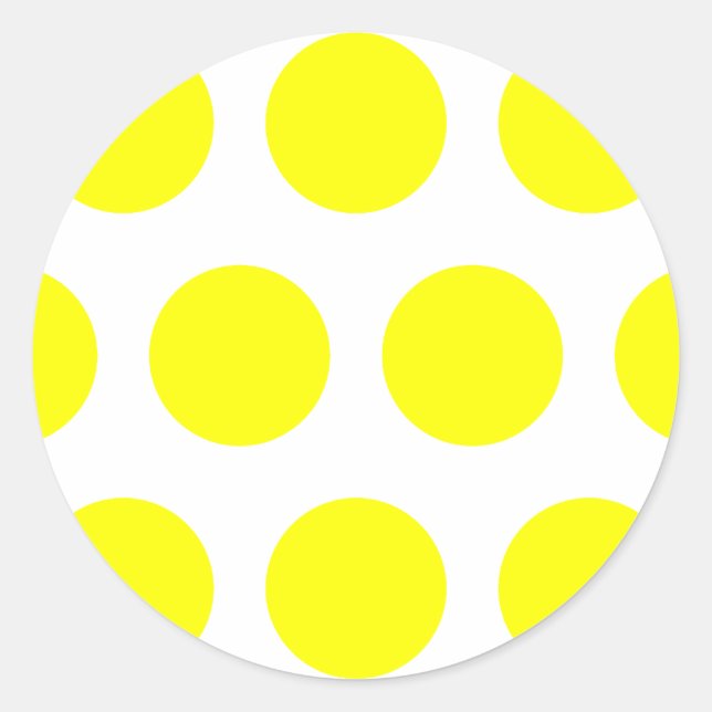 Big Yellow Dots Classic Round Sticker (Front)