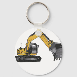 Big Yellow Excavator Key Ring