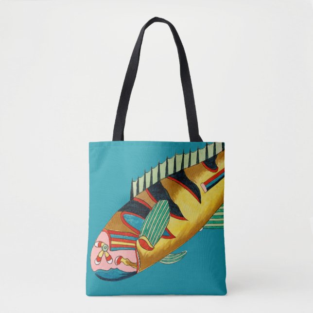 Big Yellow Fish Tote Bag (Front)