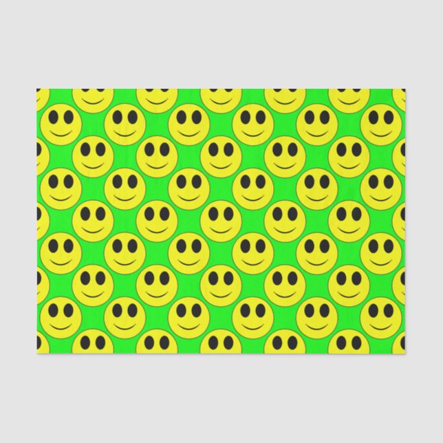 Big Yellow Happy Face Allover Tissue Paper (Front)