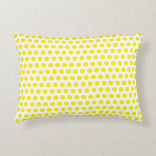 Big Yellow Polka Dots White Custom Colours Cool Decorative Cushion (Front)