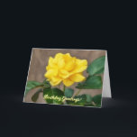 Big Yellow Rose Bloom Flower Art Birthday Card<br><div class="desc">This charming card features my original artwork, consisting of my original photograph of a blooming all yellow rose. I applied a watercolor painterly technique to give it an artistic flair. The front of the card states, "Birthday Greetings!" and the inside of the card states "Thinking of you on your special...</div>