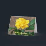 Big Yellow Rose Bloom Flower Art Birthday Card<br><div class="desc">This charming card features my original artwork, consisting of my original photograph of a blooming all yellow rose. I applied a watercolor painterly technique to give it an artistic flair. The front of the card states, "Birthday Greetings!" and the inside of the card states "Thinking of you on your special...</div>