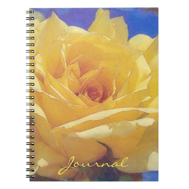 Big Yellow Rose Flower Journal Notebook (Front)