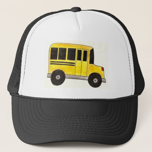 Big Yellow School Bus Driver Buses Teacher Trucker Hat (Front)
