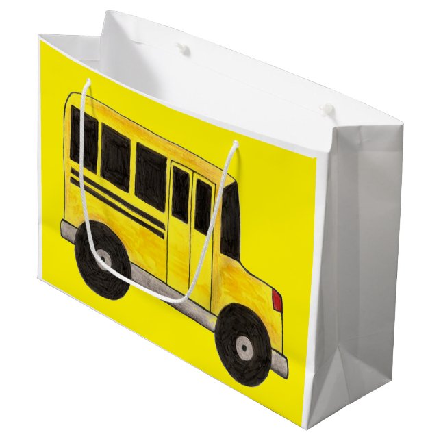 Big Yellow School Bus Driver Teacher Education Large Gift Bag (Front Angled)