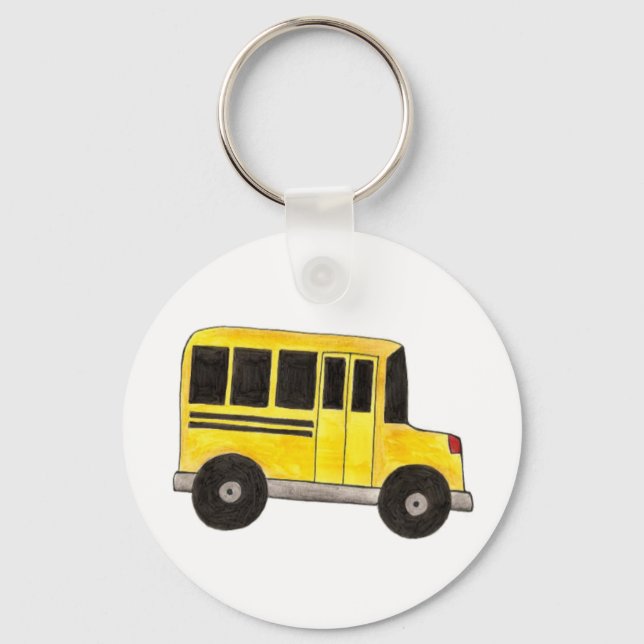 Big Yellow School Bus Driver Teacher Gift Keychain (Front)