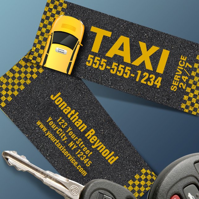 Big Yellow Taxi Phone Number 24/7 Service Mini Business Card (Creator Uploaded)