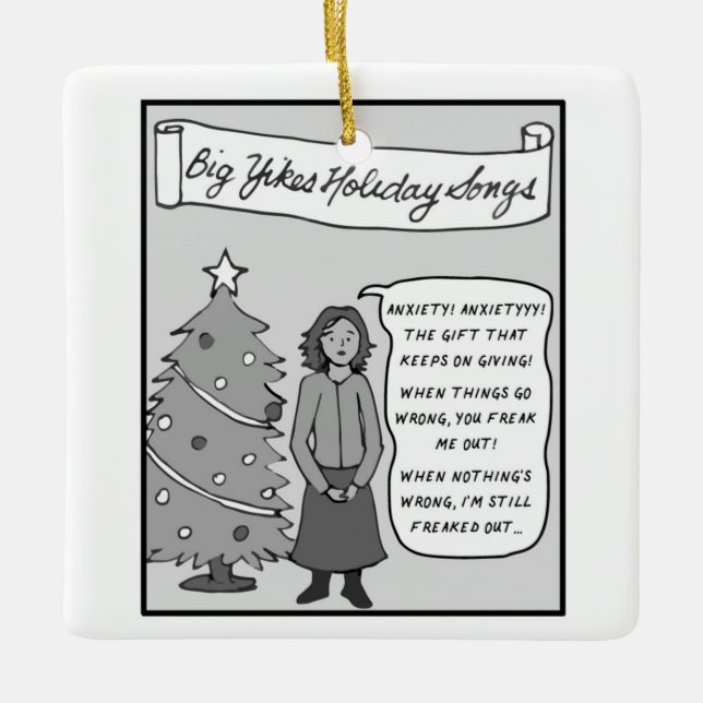 Big Yikes Ornament: O Tannenbaum Ceramic Ornament (Front)