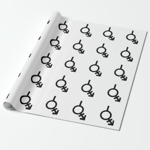 Bigender Androgyne and Neutrois Gender Symbol Wrapping Paper